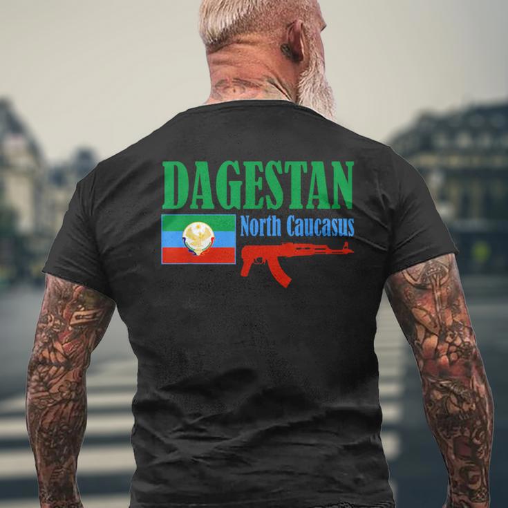 Dagestan Flag Stolzer Dagestani T-Shirt mit Rückendruck Geschenke für alte Männer