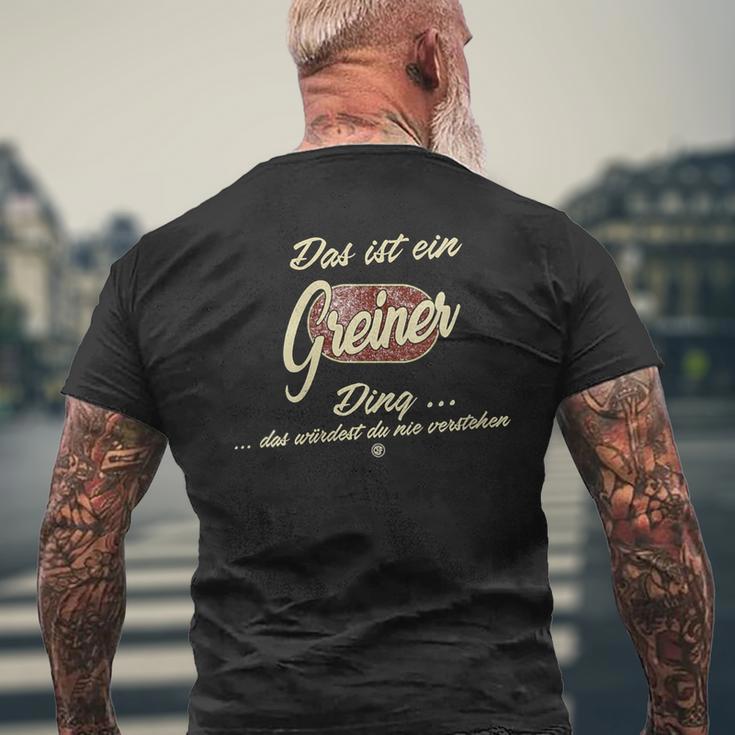 Damen Das Ist Ein Greiner Ding Lustiges Familie Greiner Mit-Ausschnitt T-Shirt mit Rückendruck Geschenke für alte Männer