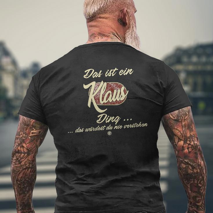 Damen Das Ist Ein Klaus Ding Lustiges Familie Klaus Mit-Ausschnitt T-Shirt mit Rückendruck Geschenke für alte Männer