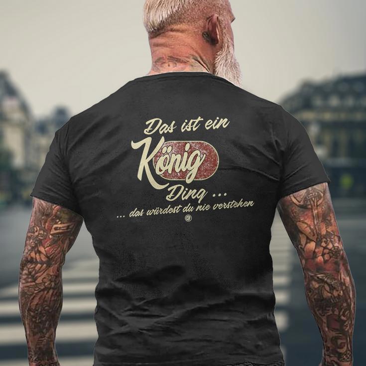 Damen Das Ist Ein König Ding Lustiges Familie König Mit-Ausschnitt T-Shirt mit Rückendruck Geschenke für alte Männer