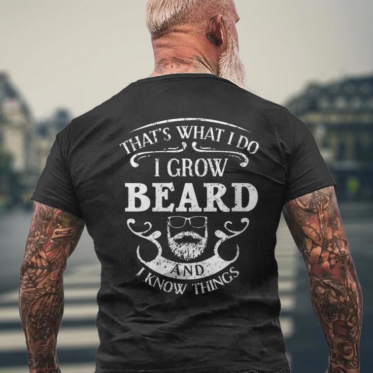 Damen Das Ist Was Ich Mache Ich Züchte Beard Und Ich Weiß Dinge Mit-Ausschnitt T-Shirt mit Rückendruck Geschenke für alte Männer