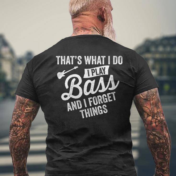 Damen Das Ist Was Ich Tue Ich Spiele Bass Undergesse Dinge Mit-Ausschnitt T-Shirt mit Rückendruck Geschenke für alte Männer