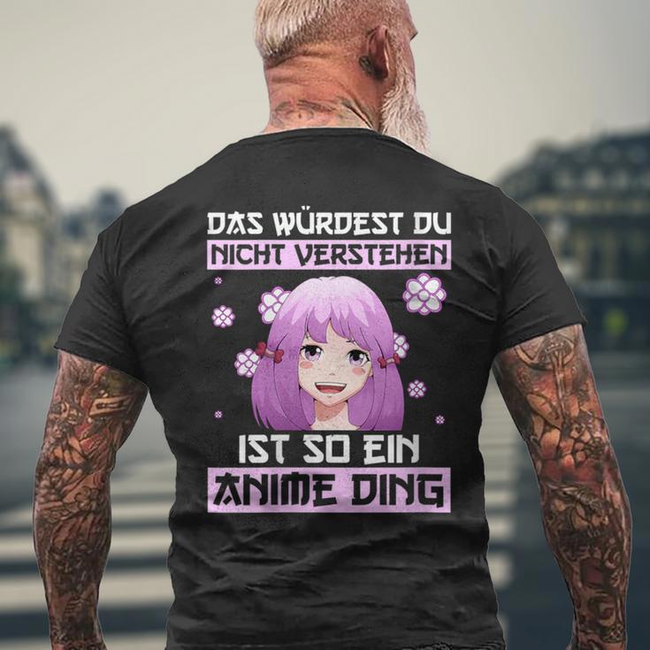 Damen Das Würdest Du Nichterstehen Ist So Ein Anime Ding Mit-Ausschnitt T-Shirt mit Rückendruck Geschenke für alte Männer