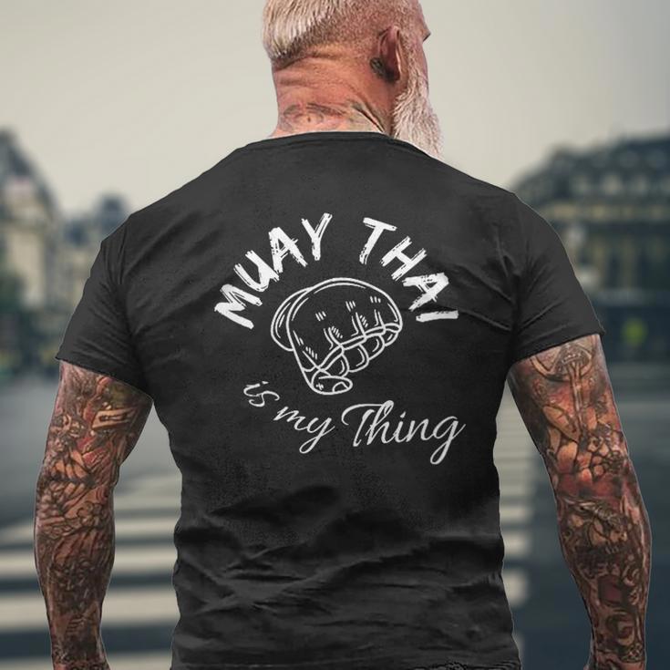 Damen Muay Thai Ist Mein Ding Mit-Ausschnitt T-Shirt mit Rückendruck Geschenke für alte Männer