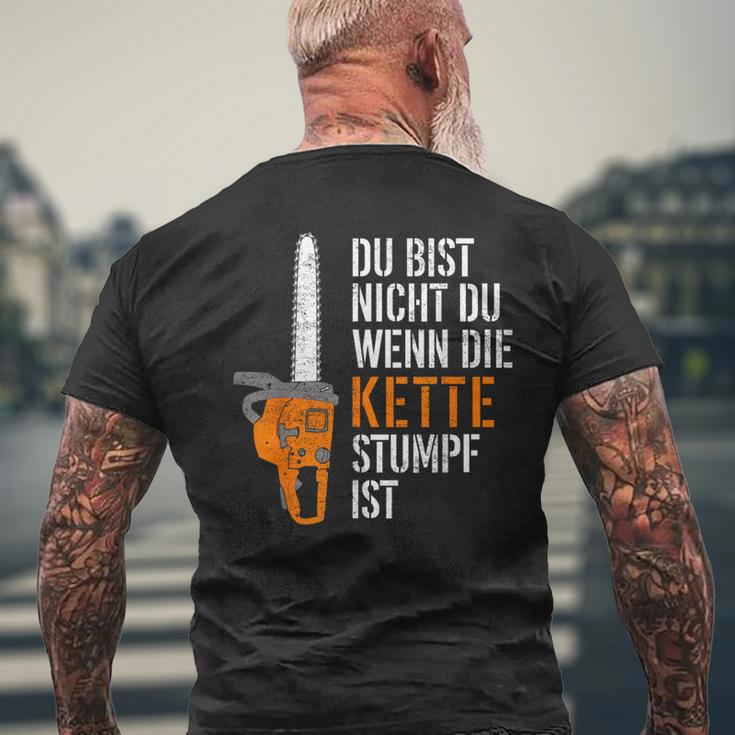 Du Bist Nicht Du Wenn Die Kette Stumpf Ist Wooden T-Shirt mit Rückendruck Geschenke für alte Männer