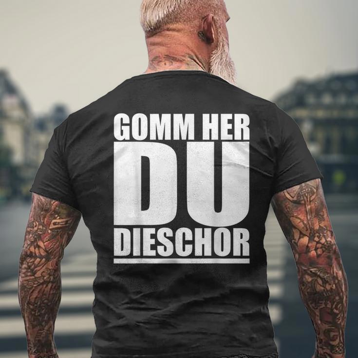 Come Here Du Tiger On Saxon Ossi Dialekt T-Shirt mit Rückendruck Geschenke für alte Männer