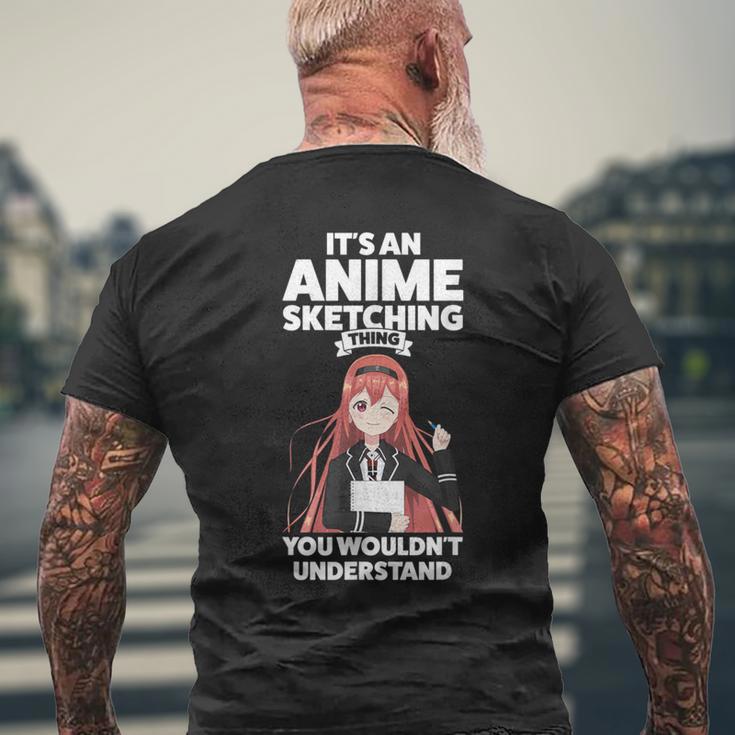 Es Ist Ein Anime-Sketching Ding Anime Merch T-Shirt mit Rückendruck Geschenke für alte Männer