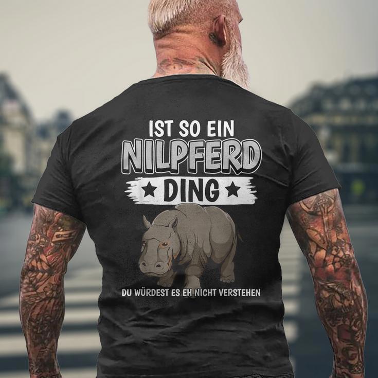 Flusspferd Sachen Ist So Ein Nilpferd Ding Nilpferd T-Shirt mit Rückendruck Geschenke für alte Männer