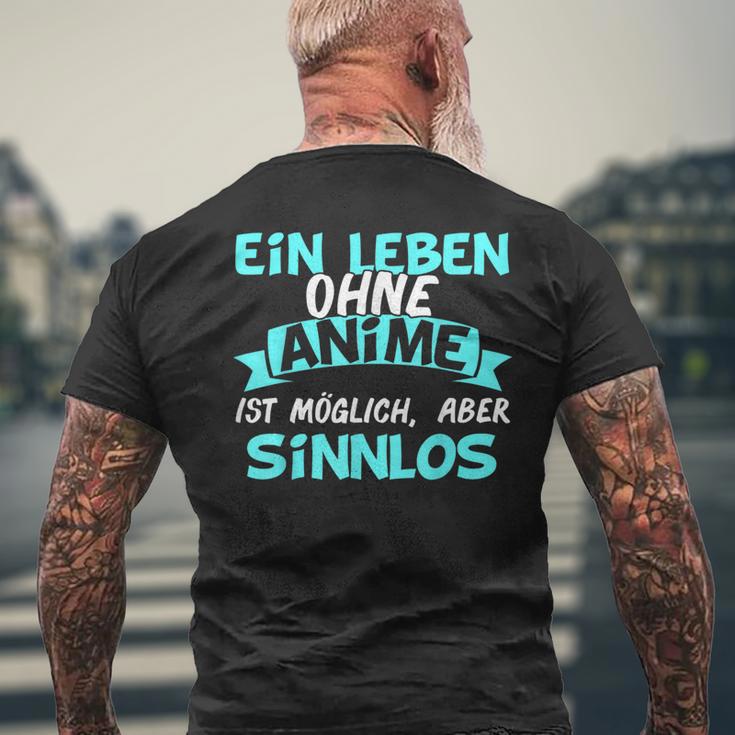 Otaku Sayings Ein Leben Ohne Anime Ist Sinnlos T-Shirt mit Rückendruck Geschenke für alte Männer