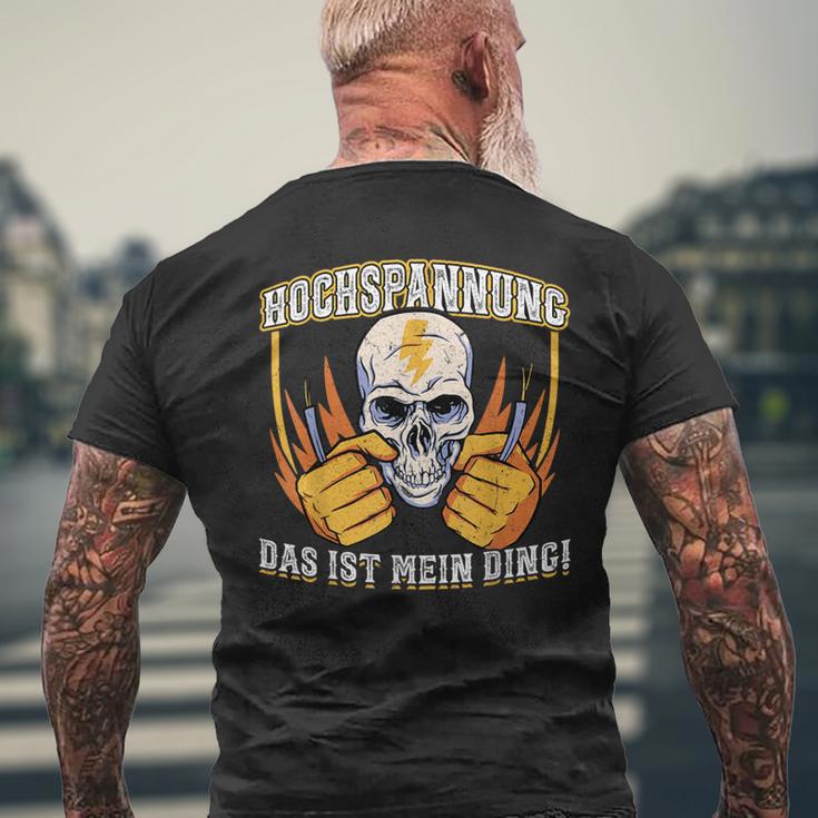 Hochspannung Das Ist Mein Ding Elektriker T-Shirt mit Rückendruck Geschenke für alte Männer