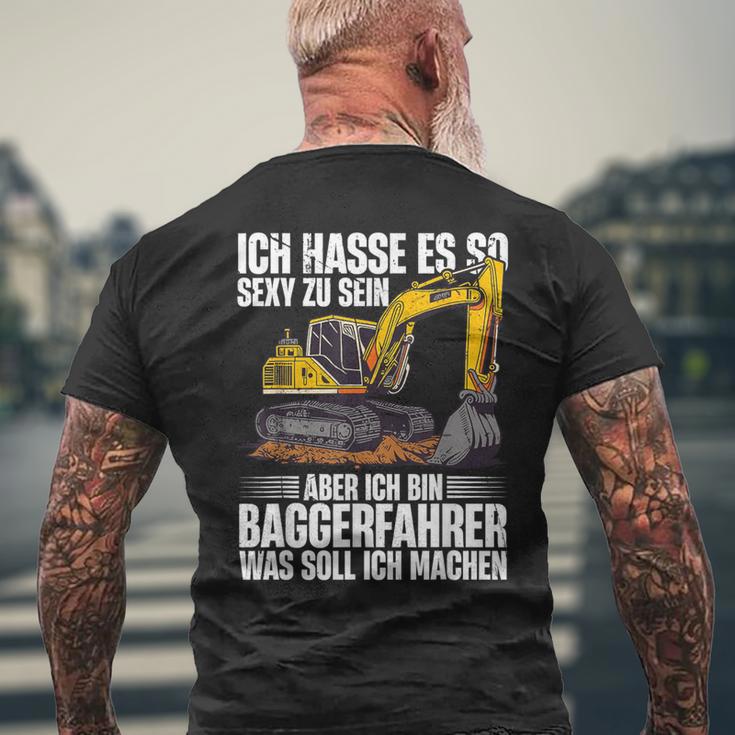 Ich Bin Baggerfahrer Construction Worker Digger T-Shirt mit Rückendruck Geschenke für alte Männer