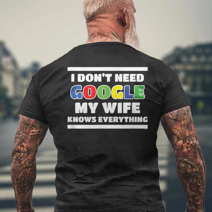 Ich Brauche Kein Google Meine Frau Weiß Alles Husmann German Langu T-Shirt mit Rückendruck Geschenke für alte Männer