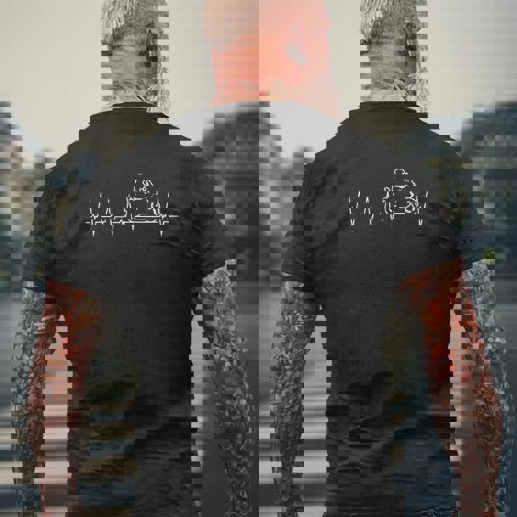 Ich Liebe Mein Motorrad Herzschlag T-Shirt mit Rückendruck Geschenke für alte Männer