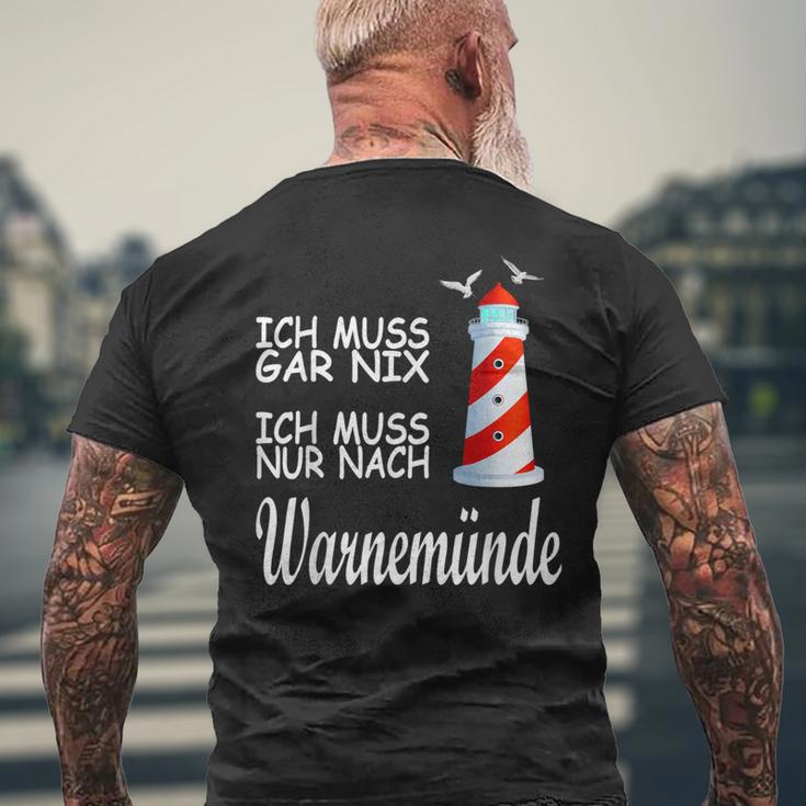 Ich Muss Nur Nach Warnemünde T-Shirt mit Rückendruck Geschenke für alte Männer