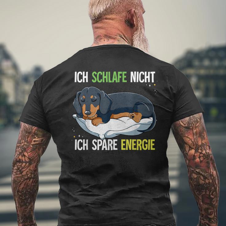 Ich Schlafe Nicht Ich Spare Energy Dachshund T-Shirt mit Rückendruck Geschenke für alte Männer