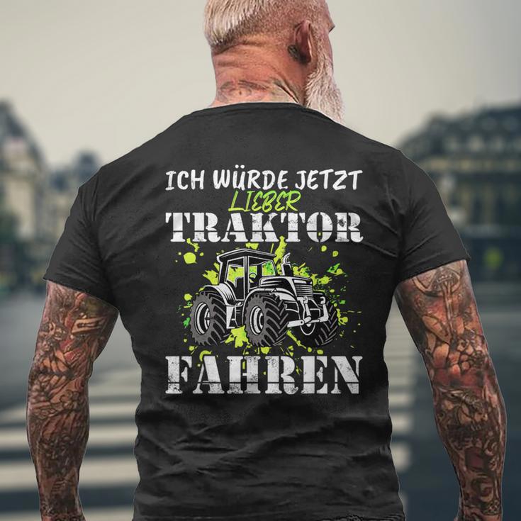 Ich Würde Jetzt Lieber Traktor Fahren T-Shirt mit Rückendruck Geschenke für alte Männer