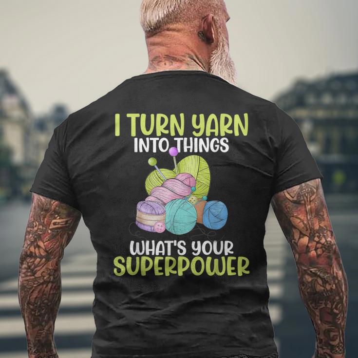 Icherwandle Garn In Dinge Was Ist Deine Superpower Crochet T-Shirt mit Rückendruck Geschenke für alte Männer