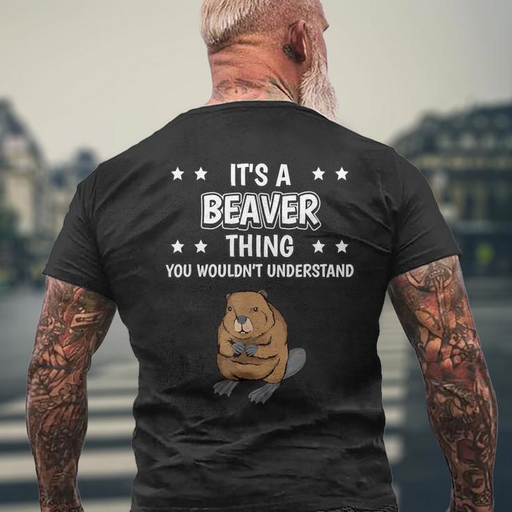 Ist So Ein Biber Ding Lustiger Spruch Biber T-Shirt mit Rückendruck Geschenke für alte Männer