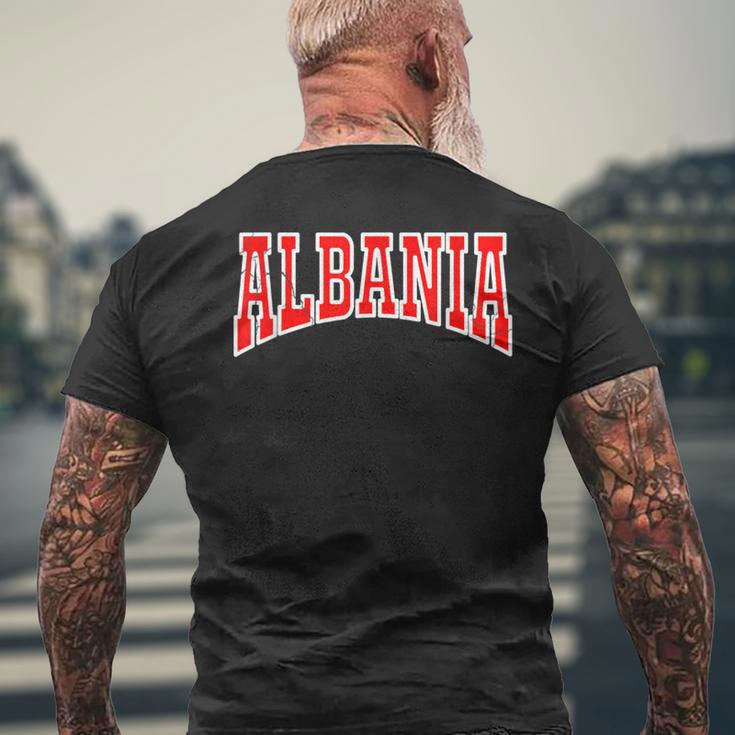 Kosovo Albania Tirana Flag Double Eagle T-Shirt mit Rückendruck Geschenke für alte Männer