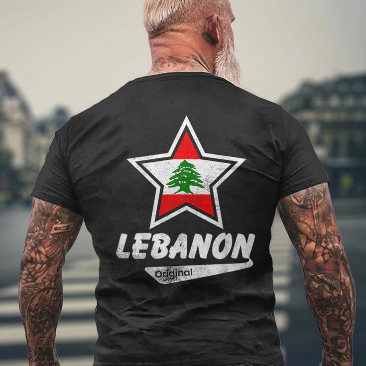 Lebanon Original Proud Lebanese Flag Lebanon T-Shirt mit Rückendruck Geschenke für alte Männer