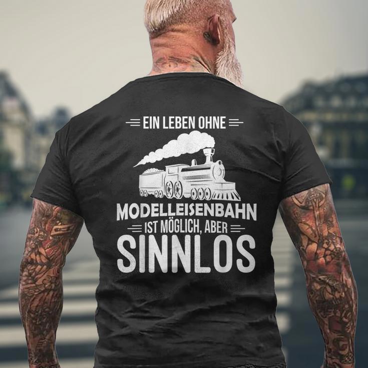 Model Railway Life Ohne Model Railway Sinnlos Railway T-Shirt mit Rückendruck Geschenke für alte Männer