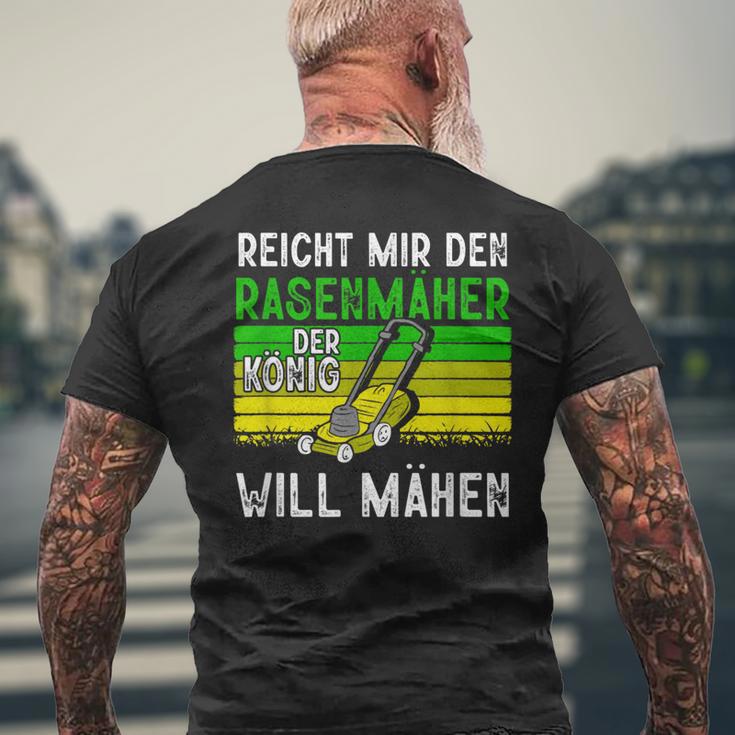 Reicht Mir Den Rasenmäer König Gardener T-Shirt mit Rückendruck Geschenke für alte Männer