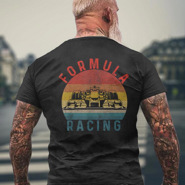 Retrointage Formula Racing Fan Silhouette Racing Car Formula T-Shirt mit Rückendruck Geschenke für alte Männer