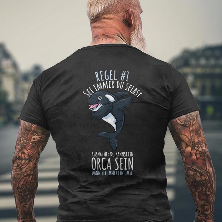 Sei Immer Du Selbst Killerwal Ozean Orca T-Shirt mit Rückendruck Geschenke für alte Männer