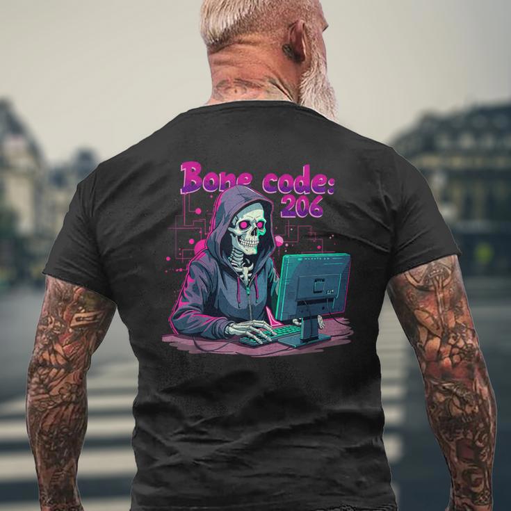 Skeleton Hacker Gamer It Programmer T-Shirt mit Rückendruck Geschenke für alte Männer