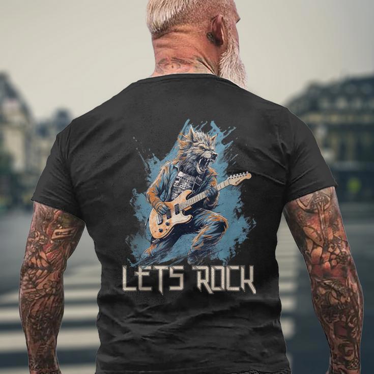 Werewolf Rocker Rockt Die Bühne Mit Seiner Gitarre T-Shirt mit Rückendruck Geschenke für alte Männer