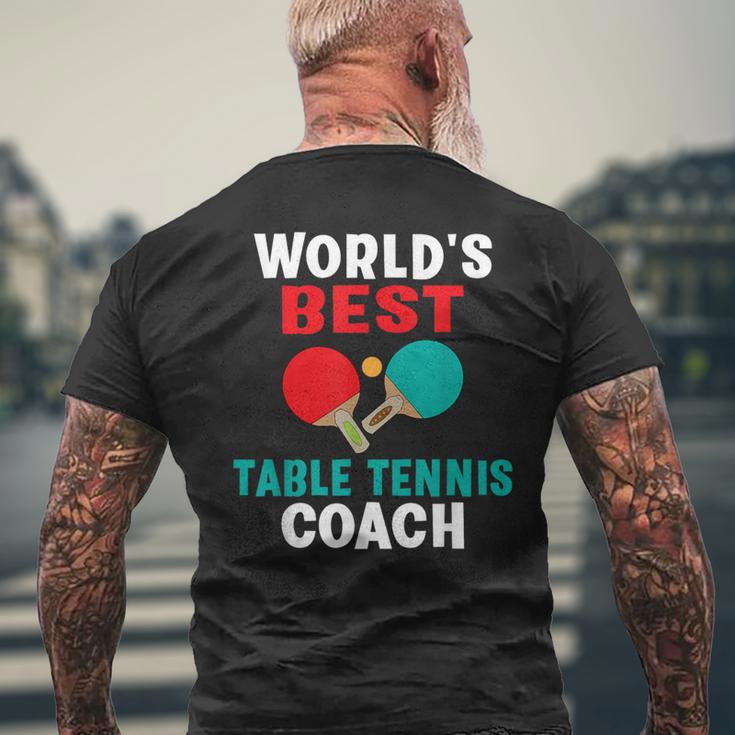 World Best Table Tennis Trainer T-Shirt mit Rückendruck Geschenke für alte Männer