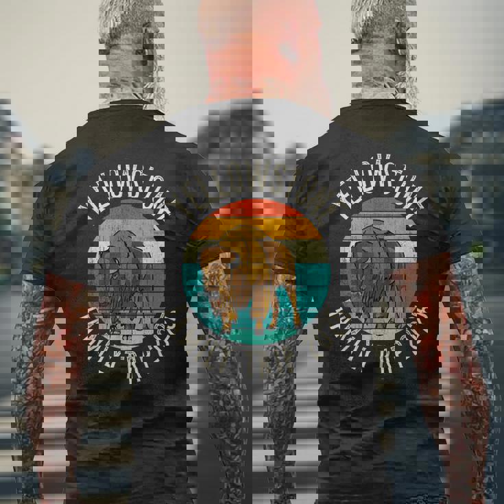 Yellowstone National Park Family Trip 2025 Men's T-shirt Back Print Gifts for Old Men