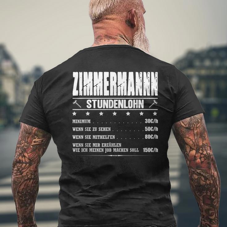 Zimmermann Stundenlohn Zimmermeister Gehalt Carpenter Saying T-Shirt mit Rückendruck Geschenke für alte Männer