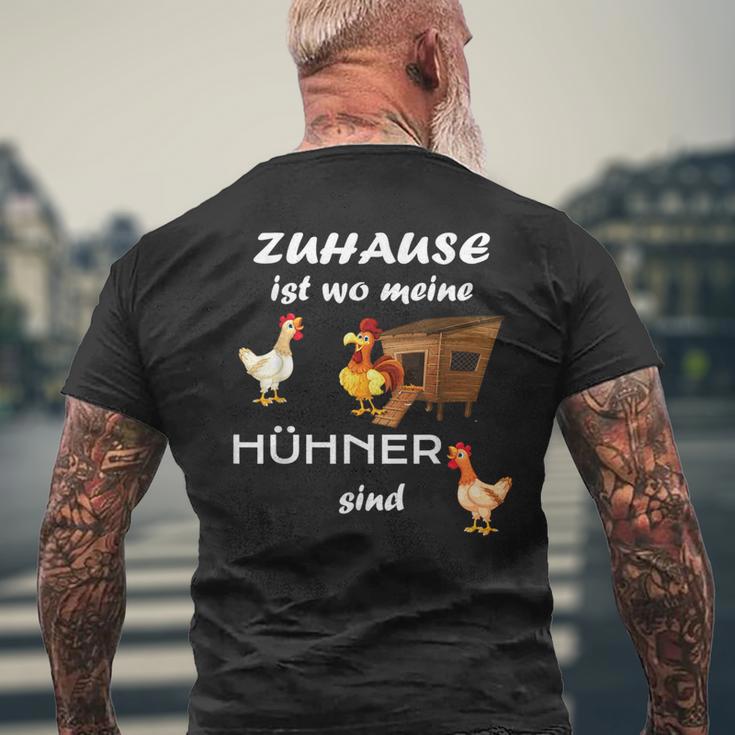 Zuhause Ist Wo Meine Hühner Sind Sind Farmer Zuhause Ist Wo Meine Hühn T-Shirt mit Rückendruck Geschenke für alte Männer