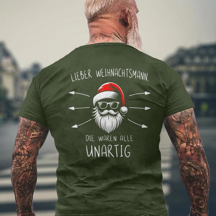 Lustiges Weihnachtsmann Waren Alle Unartig Christmas T-Shirt mit Rückendruck Geschenke für alte Männer