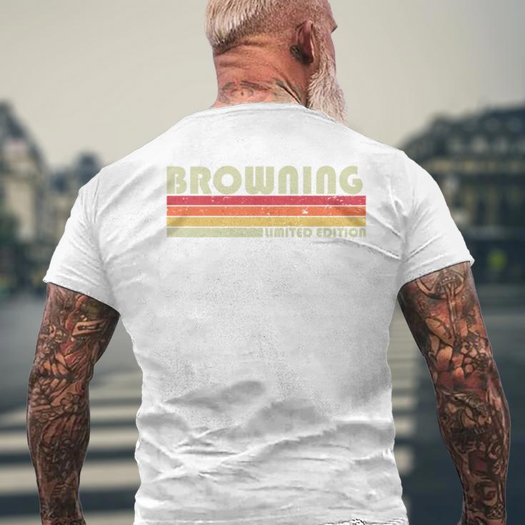 Browning Last Name Retrointage 80S Birthday T-Shirt mit Rückendruck Geschenke für alte Männer