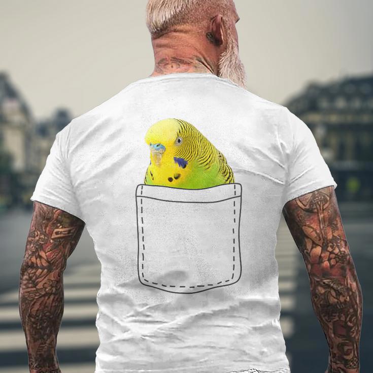 Cute Budgie In Bag Budgie T-Shirt mit Rückendruck Geschenke für alte Männer