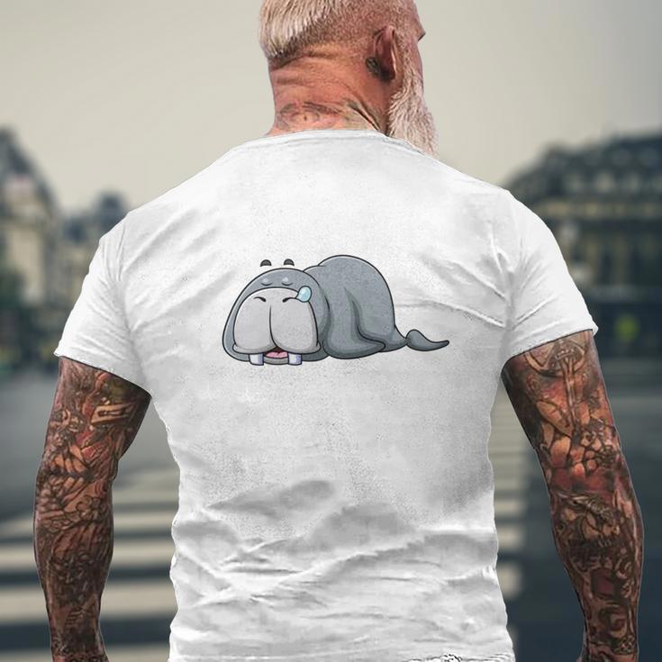 Das Dickerchen Macht Ein Naperchen Walrus Pyjamas Sleep T-Shirt mit Rückendruck Geschenke für alte Männer