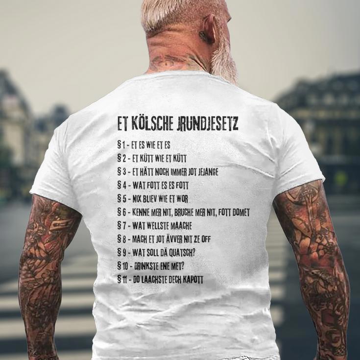 Et Kölsche Jrundjesetz Cologne Cologne Basic Law Carnival T-Shirt mit Rückendruck Geschenke für alte Männer