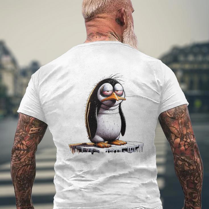 Guten Morgen Ganz Dünnes Eis Saying Penguin T-Shirt mit Rückendruck Geschenke für alte Männer