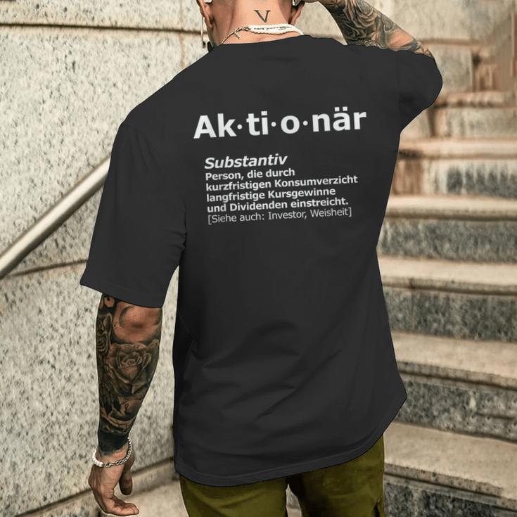 Aktionär Idea Etf Aktien Investor T-Shirt mit Rückendruck Geschenke für Ihn