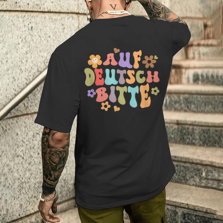 Auf Deutsch Bitte Lustige Deutsche Lehrerin German T-Shirt mit Rückendruck Geschenke für Ihn