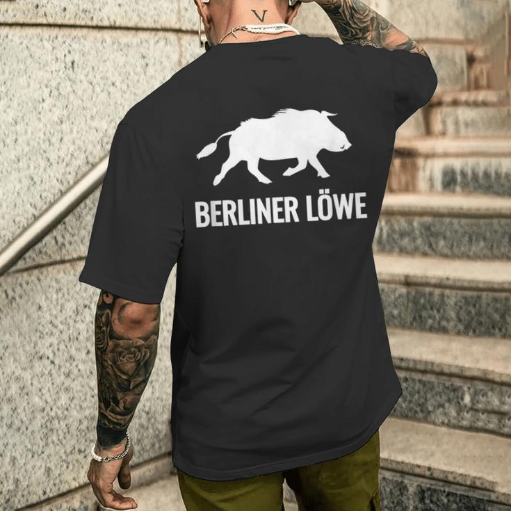 Berliner Löwe Wildschwein Geschenkidee T-Shirt mit Rückendruck Geschenke für Ihn