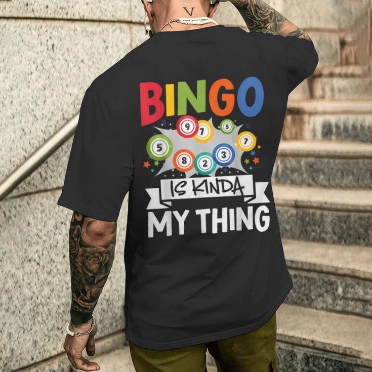 Bingo Ist Irgendwie Mein Ding Lustiges Glücksspiel T-Shirt mit Rückendruck Geschenke für Ihn