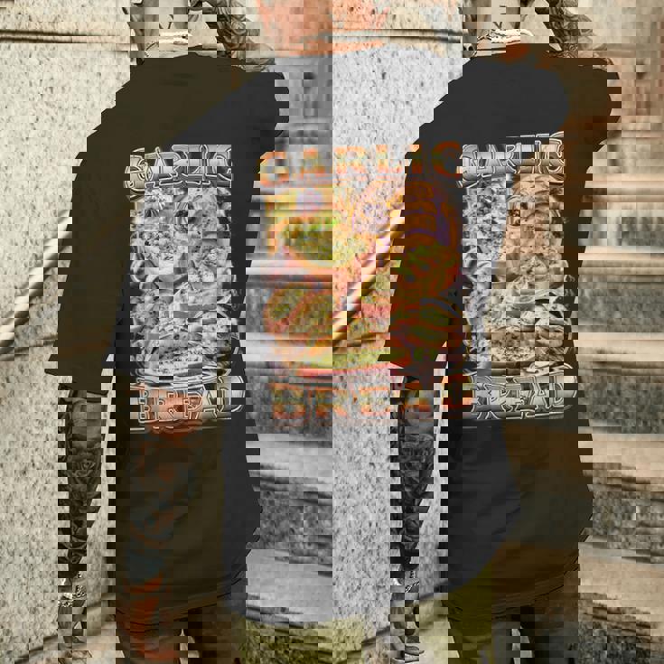 Bootleg Rap Style Garlic Bread Meme Food Ironic Vintage 90S Men's T-shirt Back Print Gifts for Him