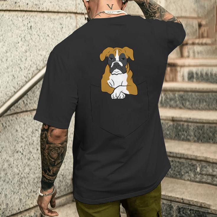 Boxer Dog In Bag Boxer Dog In Bag Dog Boxer T-Shirt mit Rückendruck Geschenke für Ihn