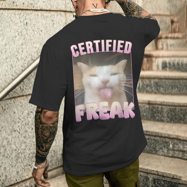 Cat Certified Freak T-Shirt mit Rückendruck Geschenke für Ihn