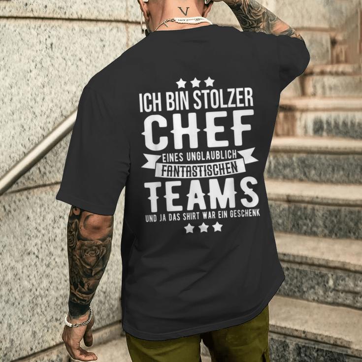 Chef Saying Ich Bin Stolzer Chef Eines Fantastische Teams S T-Shirt mit Rückendruck Geschenke für Ihn