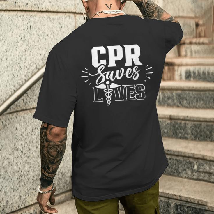 Cpr Rettet Leben Paramedic Emergency Paramedic Profession T-Shirt mit Rückendruck Geschenke für Ihn