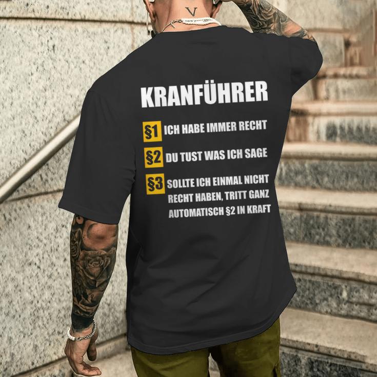 Crane Driver T-Shirt mit Rückendruck Geschenke für Ihn